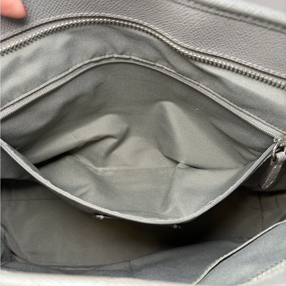 Coach City Zip Tote Grey Crossgrain Leather #58846 Work Bag - Picture 5 of 11